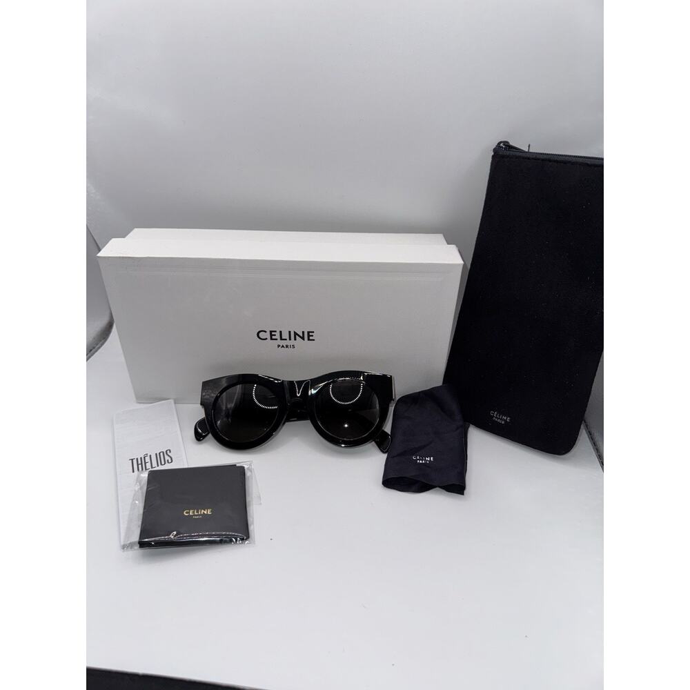 Authentic Celine Black Cateye Sunglasses CL 41096/S AUB 70 46 25 145